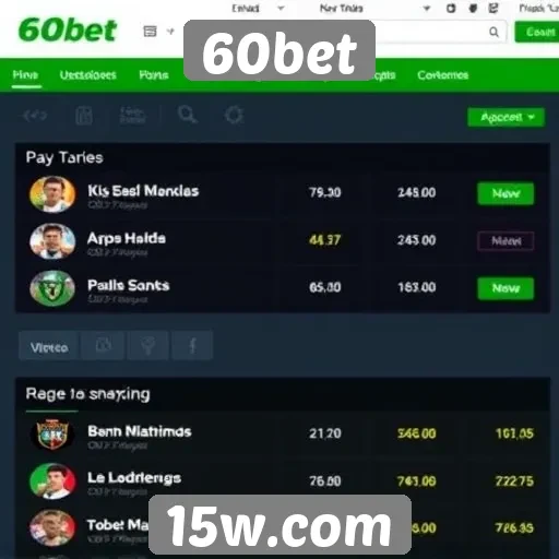Novas funcionalidades do site 60bet
